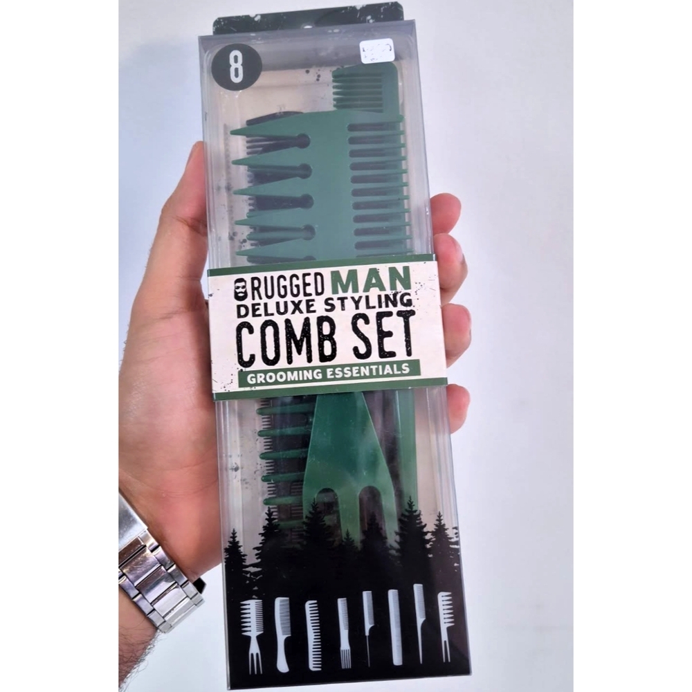 Men's 8pc Deluxe Styling Comb Set By Rugged Man